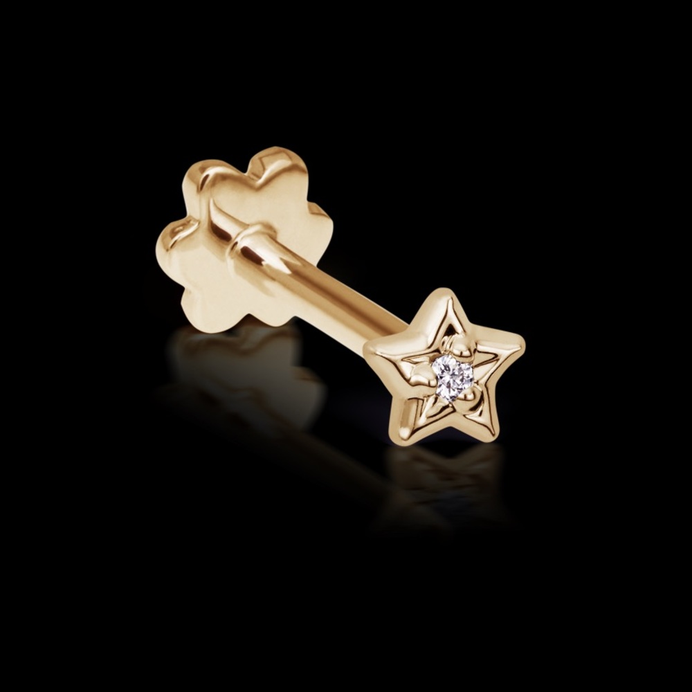 Maria Tash Diamond Solitaire Star Threaded Stud